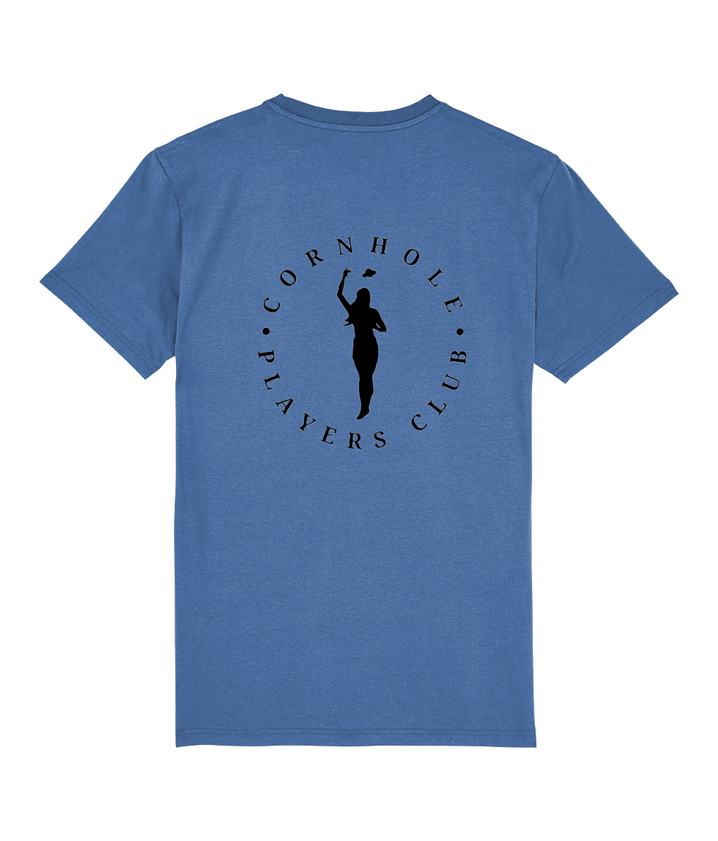Unisex Premium T-Shirt (7 colours) Cornhole Apparel - CPC Full Circle Lady (Logo Black)