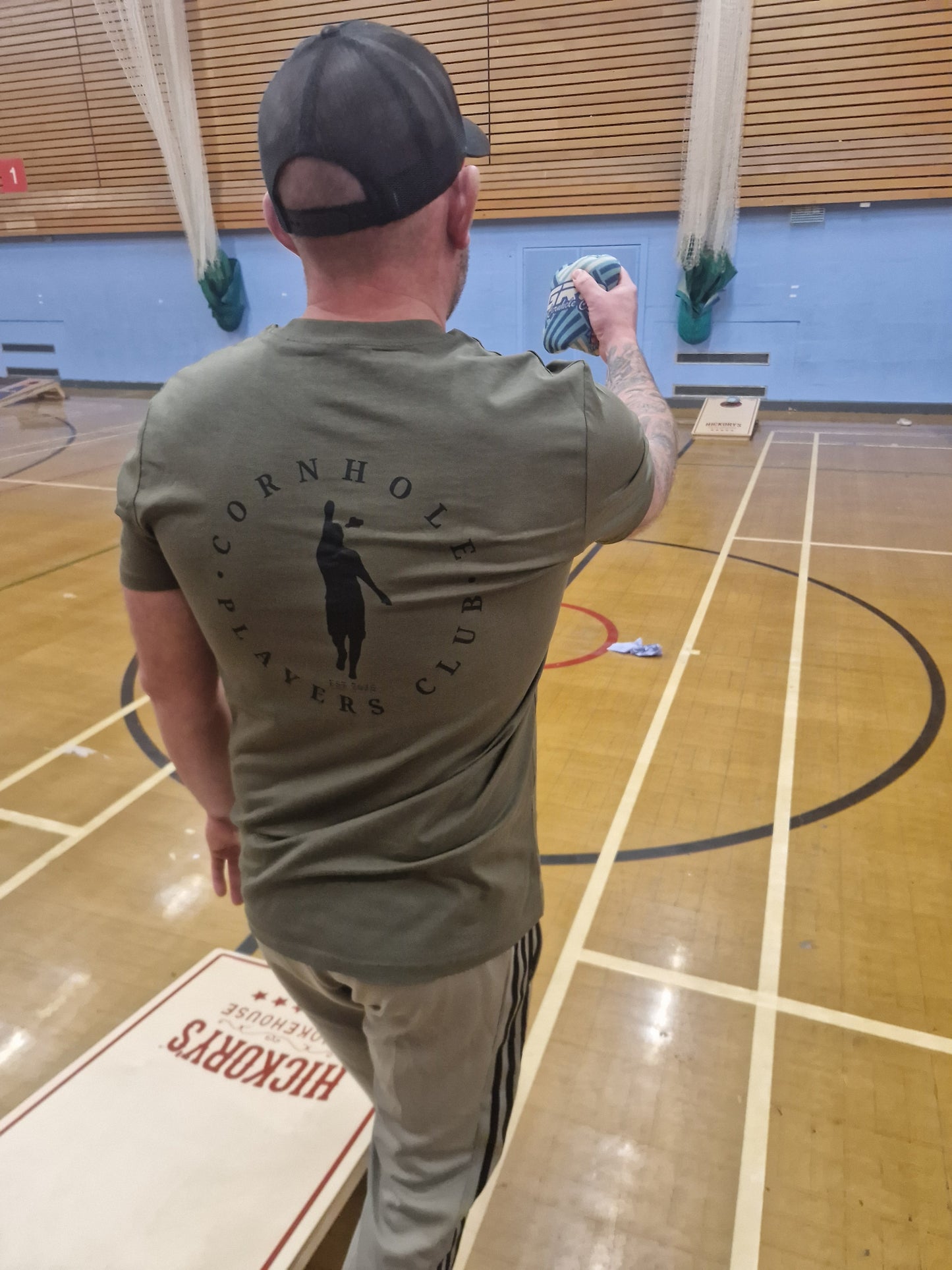 Unisex Premium T-Shirt (5 Colours) Cornhole Apparel - CPC Full Circle (Logo Black)