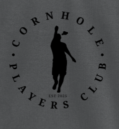 Mens Unisex Premium Anthracite Hoodie Cornhole Apparel - CPC Full Circle (Logo Black) - Cornhole Players Club