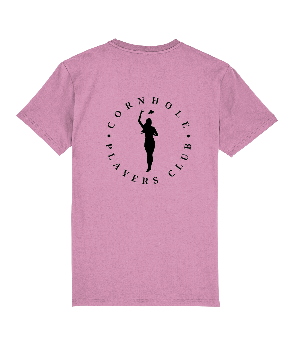 Unisex Premium T-Shirt (7 colours) Cornhole Apparel - CPC Full Circle Lady (Logo Black)