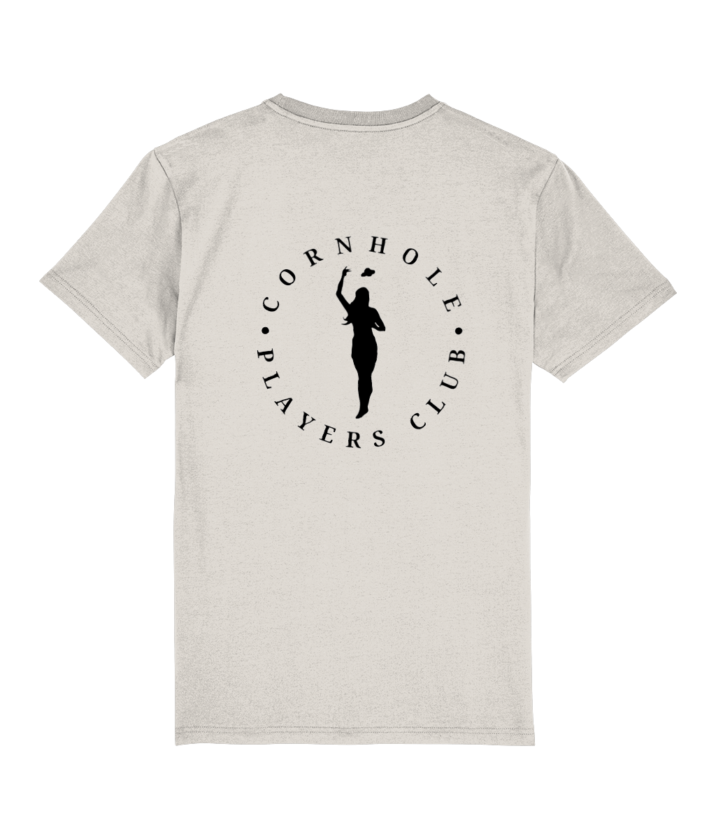 Unisex Premium T-Shirt (7 colours) Cornhole Apparel - CPC Full Circle Lady (Logo Black)